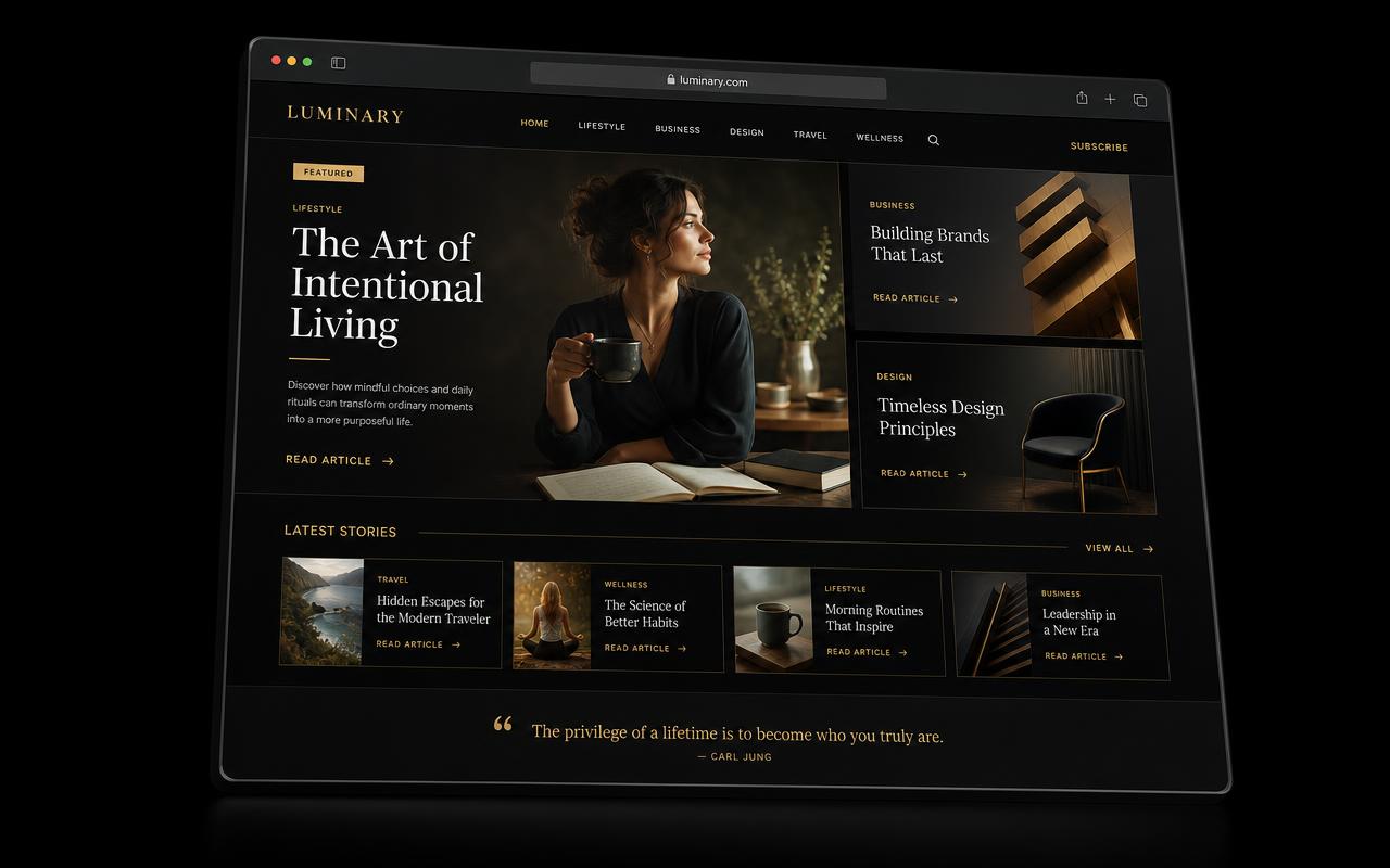 Editorial website template preview